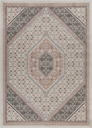 5’ x 7’ Gray and Blush Traditional Area Rug