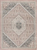 5’ x 7’ Gray and Soft Pink Traditional Area Rug