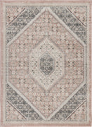 8’ x 10’ Gray and Soft Pink Traditional Area Rug