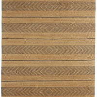 8’ x 10’ Tan and Gray Bohemian Striped Area Rug