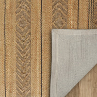 8’ x 10’ Tan and Gray Bohemian Striped Area Rug