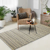 5’ x 8’ Blue and Beige Chevron Striped Area Rug