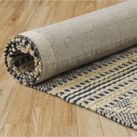 5’ x 8’ Blue and Beige Chevron Striped Area Rug