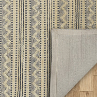 5’ x 8’ Blue and Beige Chevron Striped Area Rug