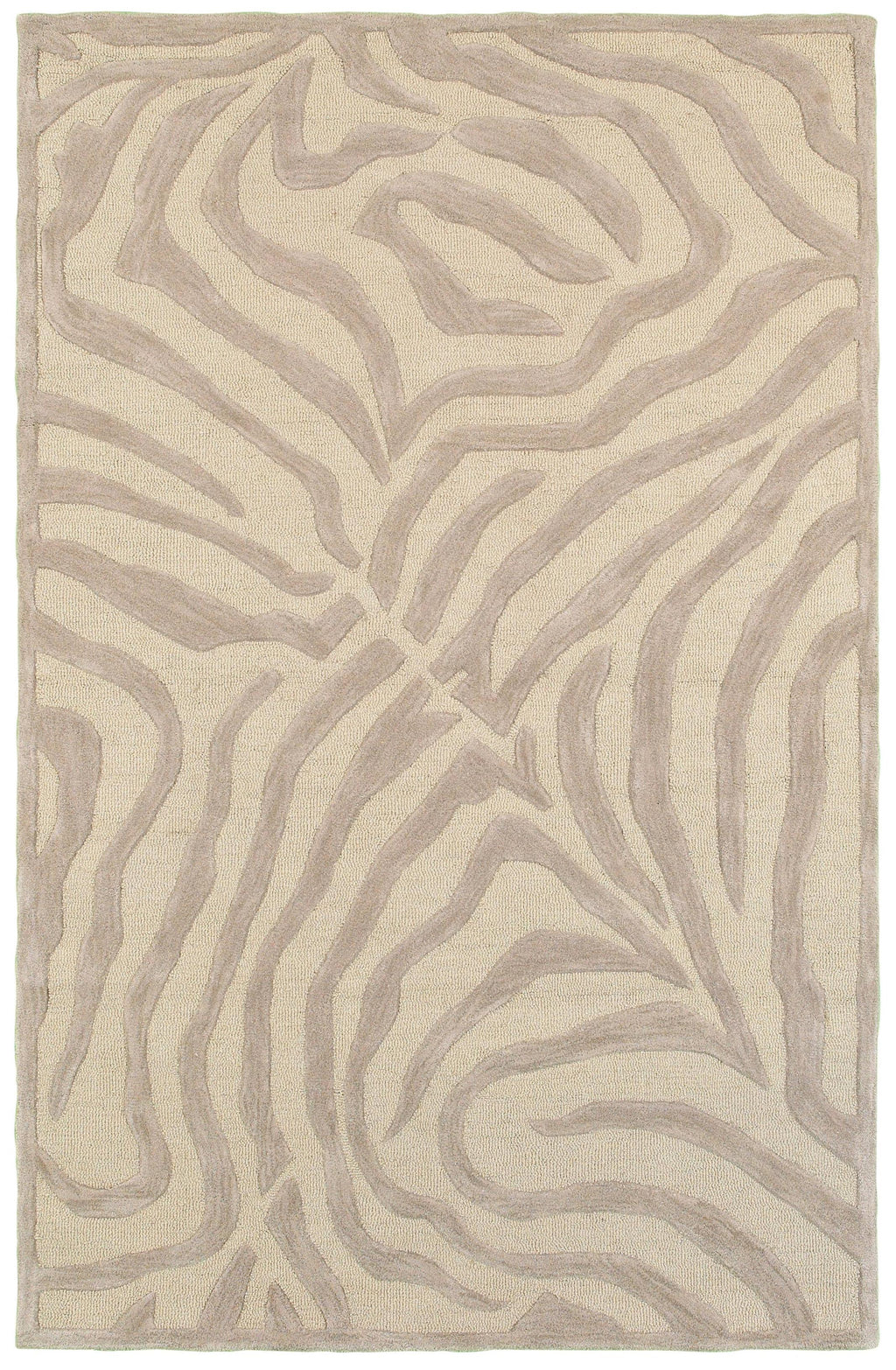 5’ x 8' Taupe Zebra Pattern Area Rug