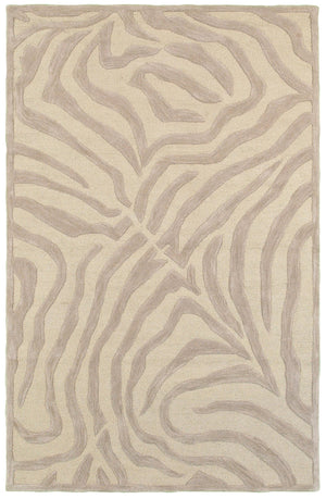 5’ x 8' Taupe Zebra Pattern Area Rug