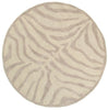 5’ Round Taupe Zebra Pattern Area Rug