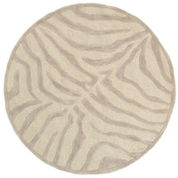 5’ Round Taupe Zebra Pattern Area Rug