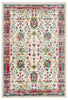 8’ x 9’ White and Red Bohemian Area Rug