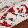 8’ x 9’ Red and White Abstract Diamonds Area Rug