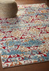 8’ x 9’ Red and White Abstract Diamonds Area Rug