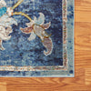 4’ x 6’ Blue and White Jacobean Pattern Area Rug