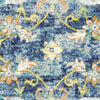 9’ x 12’ Blue and White Jacobean Pattern Area Rug