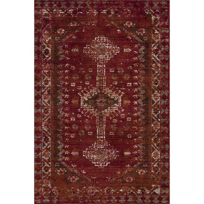 8’ x 10’ Deep Red Traditional Area Rug