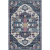 5’ x 8’ Navy and Ivory Global Inspired Area Rug