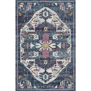 8’ x 10’ Navy and Ivory Global Inspired Area Rug