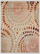 8’ x 10’ Cream and Brown Swirls Area Rug