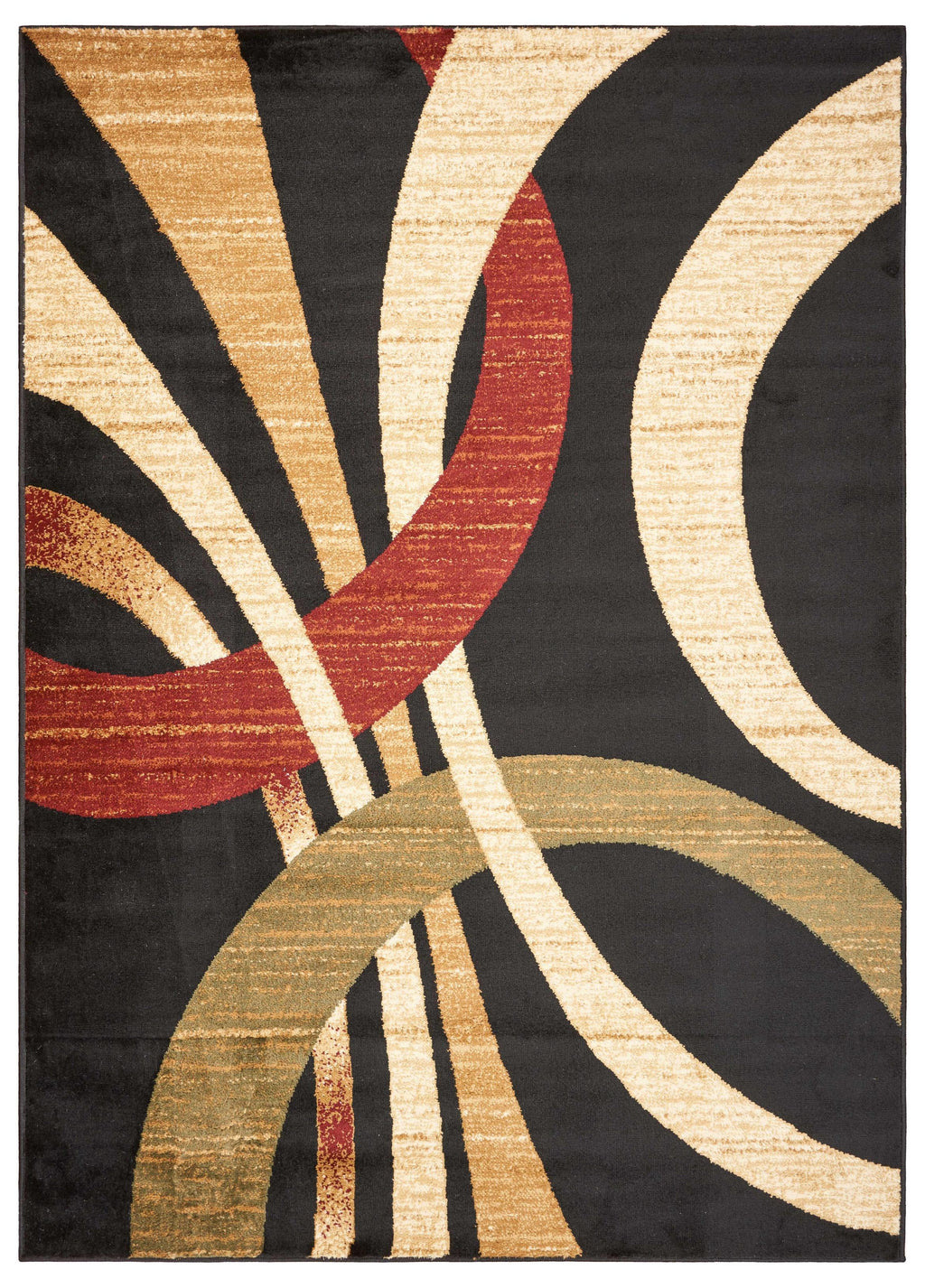 8’ x 10’ Black Abstract Geometric Area Rug