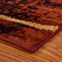 8’ x 10’ Red and Brown Geometric Area Rug