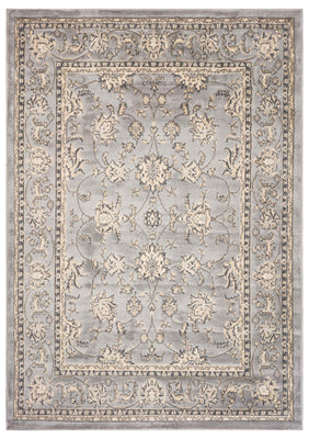 5’ x 7’ Gray Floral Vines Traditional Area Rug