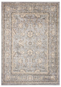 8’ x 9’ Gray Floral Vines Traditional Area Rug