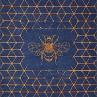 5’ x 7’ Navy and Orange Honeybee Area Rug