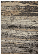 8’ x 10’ Beige and Black Abstract Desert Area Rug