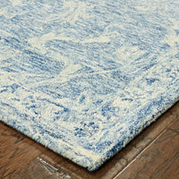 9’ x 12’ Blue and Ivory Interlacing Vines Area Rug