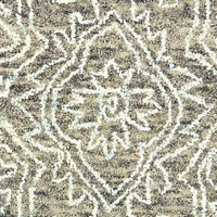 5’ x 8’ Khaki and White Damask Area Rug