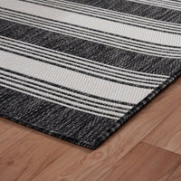 5’ x 7’ Gray Striped Indoor Outdoor Area Rug