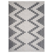 8’ x 10’ Gray Geometric Indoor Outdoor Area Rug