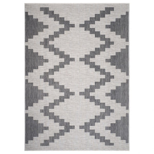 8’ x 10’ Gray Geometric Indoor Outdoor Area Rug