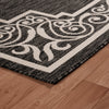 8’ x 10’ Gray Ornate Border Indoor Outdoor Area Rug