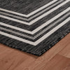 5’ x 7’ Gray Striped Border Indoor Outdoor Area Rug