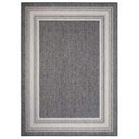 5’ x 7’ Gray Framed Indoor Outdoor Area Rug