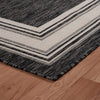 5’ x 7’ Gray Framed Indoor Outdoor Area Rug