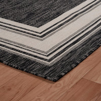 5’ x 7’ Gray Framed Indoor Outdoor Area Rug