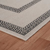 8’ x 10' Cream Double Border Indoor Outdoor Area Rug