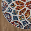 7’ Round Multicolored Floral Mosaic Area Rug