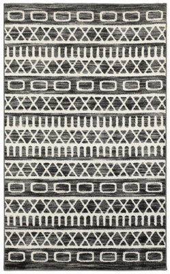 8’ x 10’ Black and White Geometric Area Rug