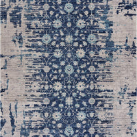 9’ x 12’ Blue and Tan Traditional Area Rug