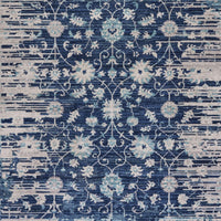 9’ x 12’ Blue and Tan Traditional Area Rug