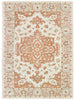 9’ x 12’ Orange and Ivory Medallion Area Rug