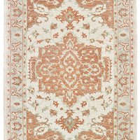 9’ x 12’ Orange and Ivory Medallion Area Rug