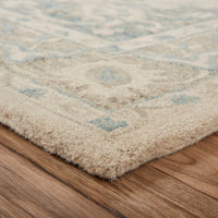 8’ x 10’ Turquoise and Cream Medallion Area Rug