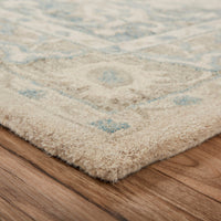 9’ x 12’ Turquoise and Cream Medallion Area Rug