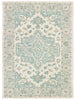 9’ x 12’ Turquoise and Cream Medallion Area Rug
