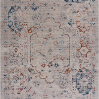 8’ x 10’ Beige Distressed Floral Area Rug