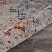 8’ x 10’ Beige Distressed Floral Area Rug