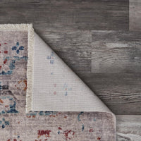 8’ x 10’ Beige Distressed Floral Area Rug